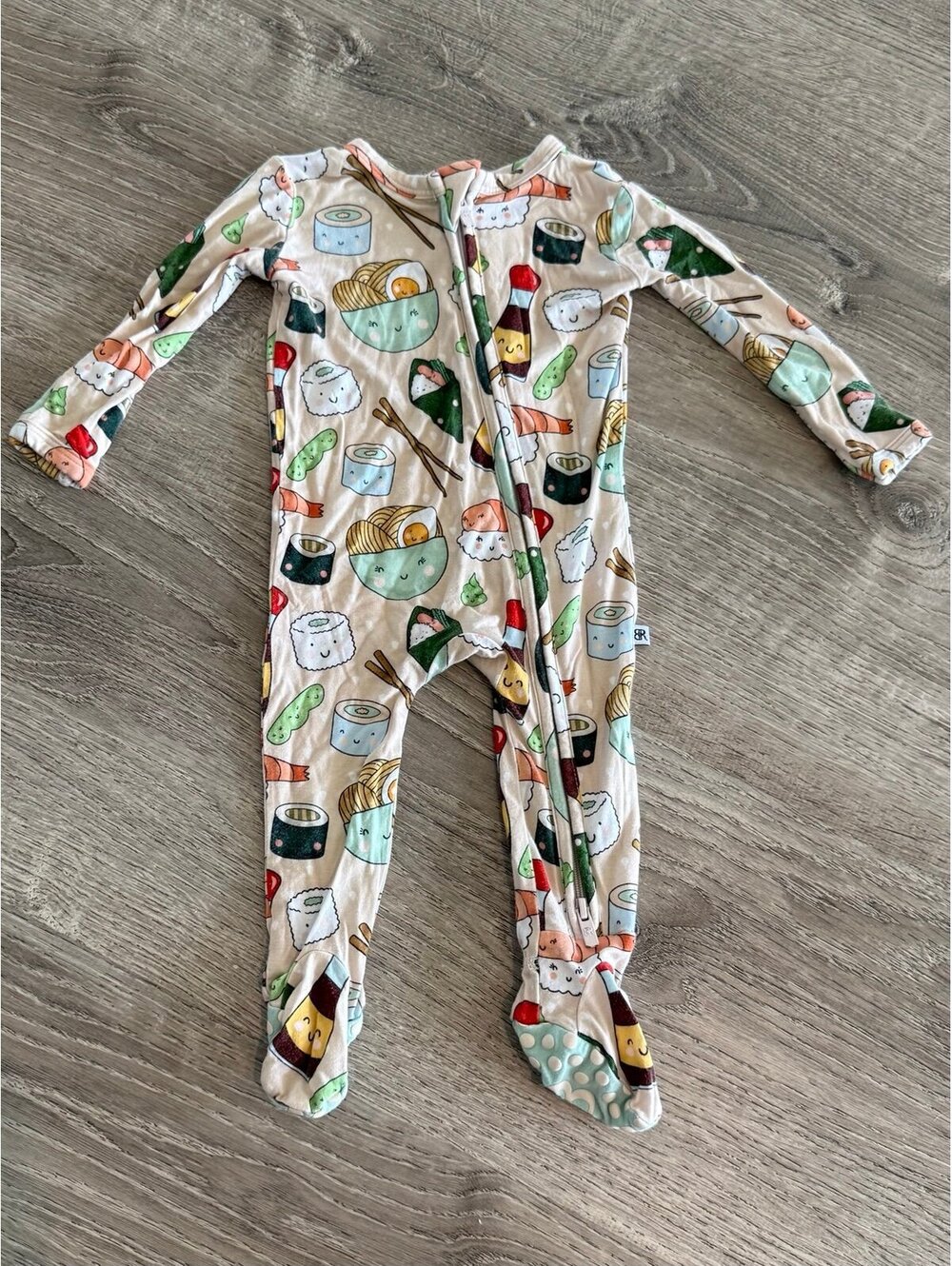 Bums & Roses Sushi Zipper Sleeper 0-3 months